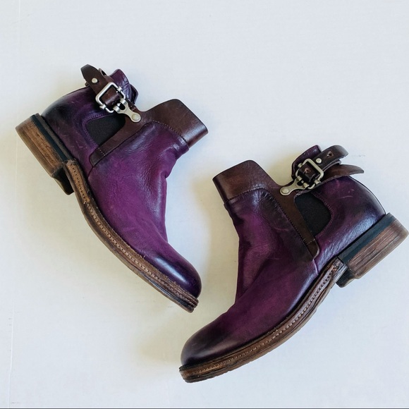 Free People Shoes - A.S. 98 x Free People Purple Leather Buckle Boots